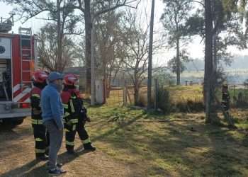 Incendio de pastizales en el Club de Remeros