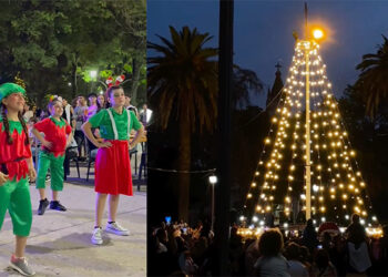 La ciudad encendió su arbolito y dio inicio a la Navidad