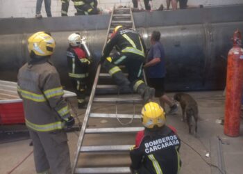 Código Rojo en Carcarañá: rescate de una persona desvanecida en un tanque cisterna