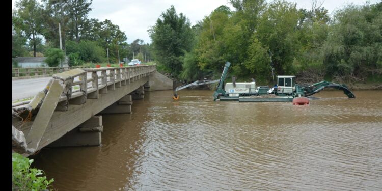 Avanzan los trabajos en el puente de Ruta 9
