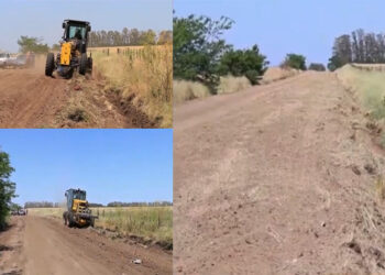 Obras en la Ruta Provincial 26 S, entre el puente del río Carcarañá y Lucio V. López