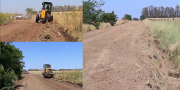 Obras en la Ruta Provincial 26 S, entre el puente del río Carcarañá y Lucio V. López